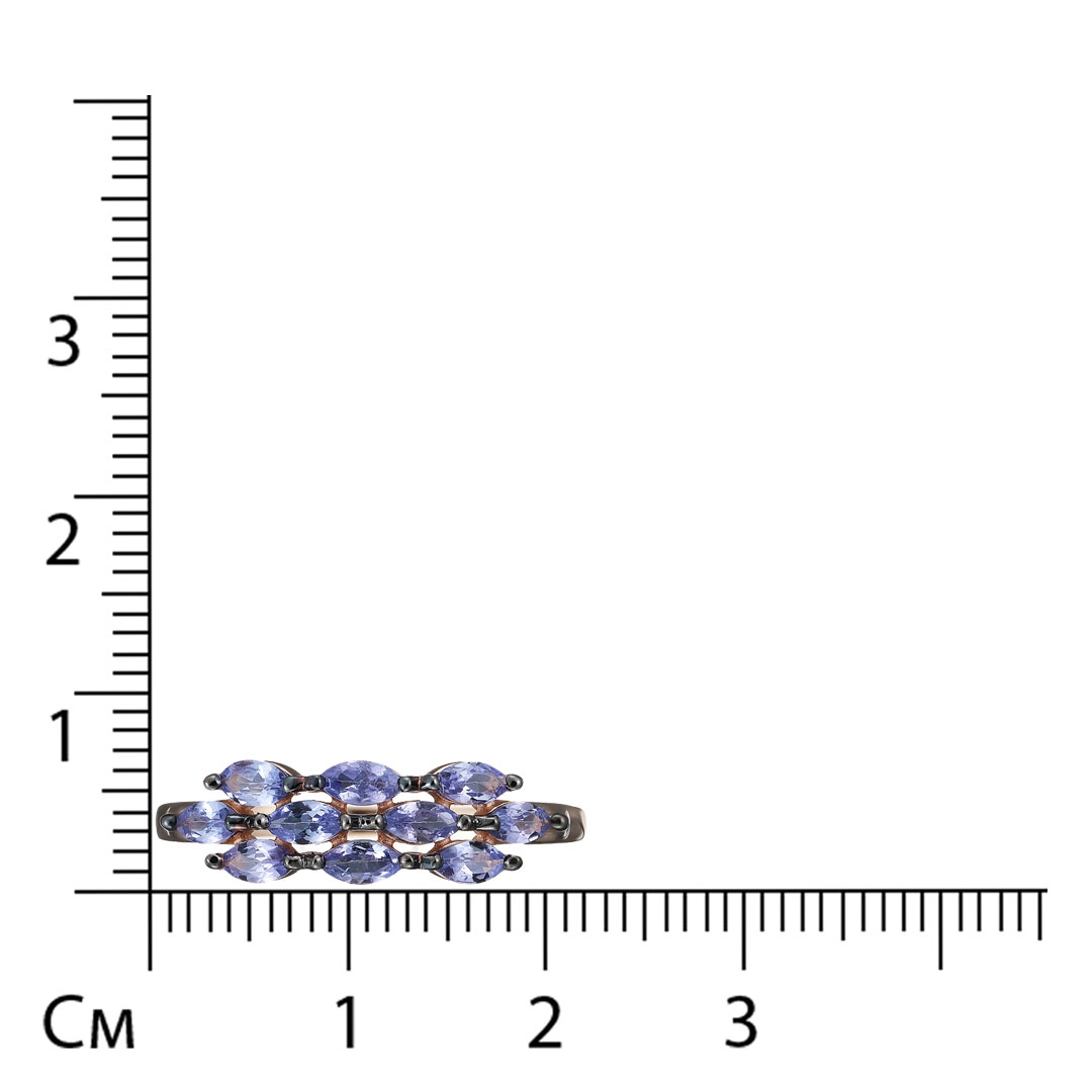Кольцо из золота с танзанитами