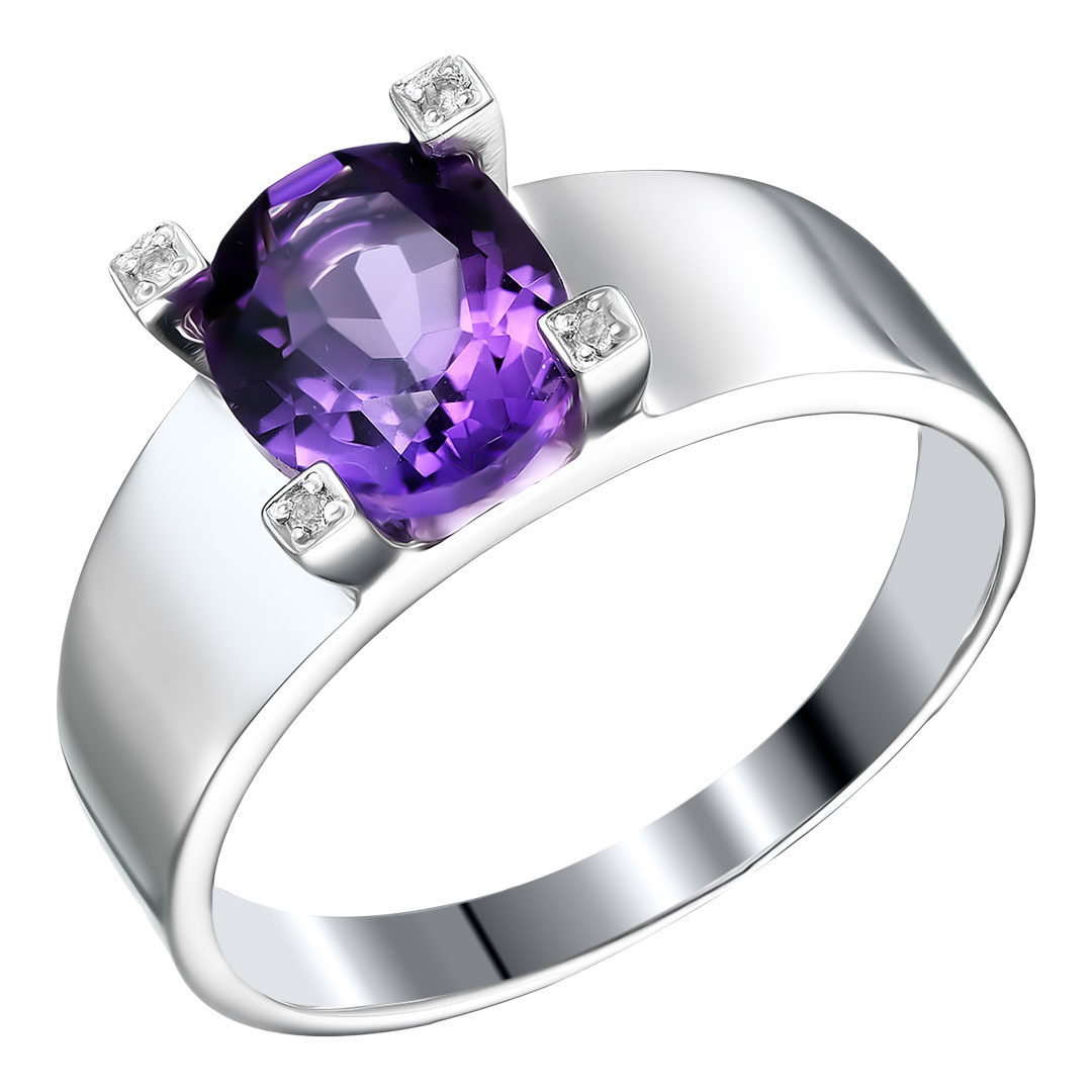 Серебряное кольцо с аметистом Африка