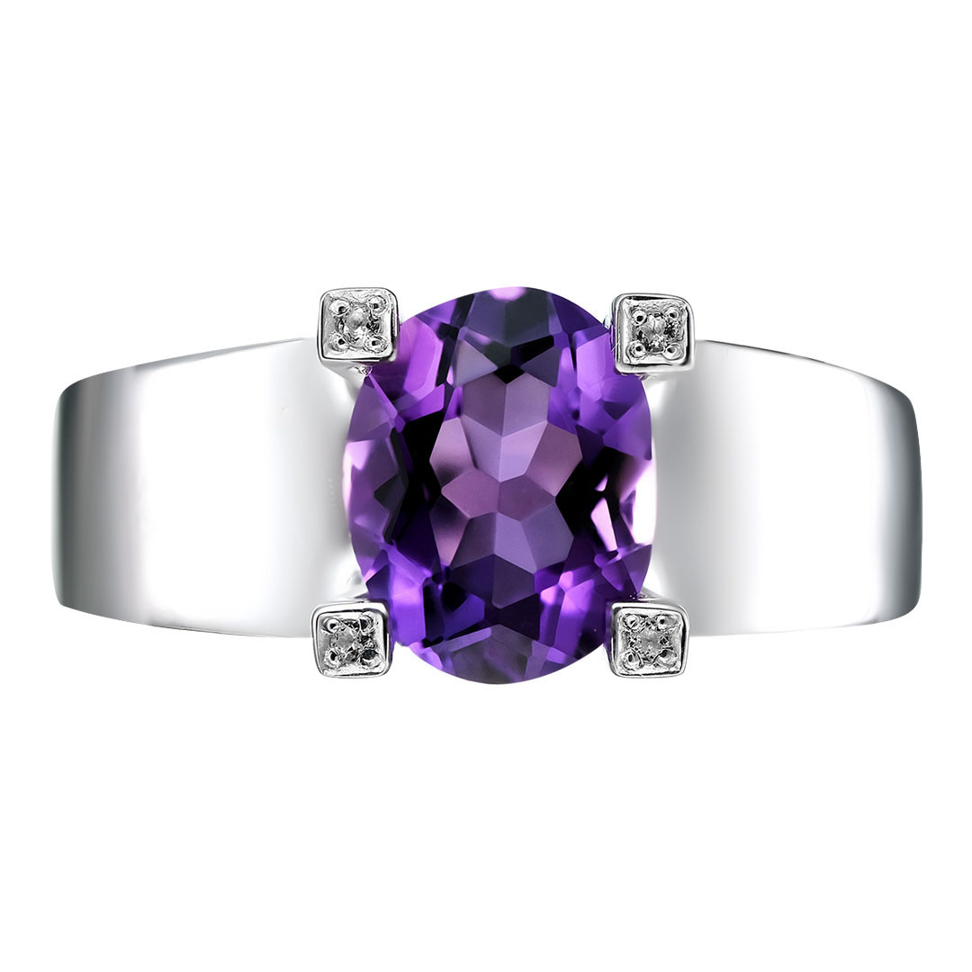 Серебряное кольцо с аметистом Африка