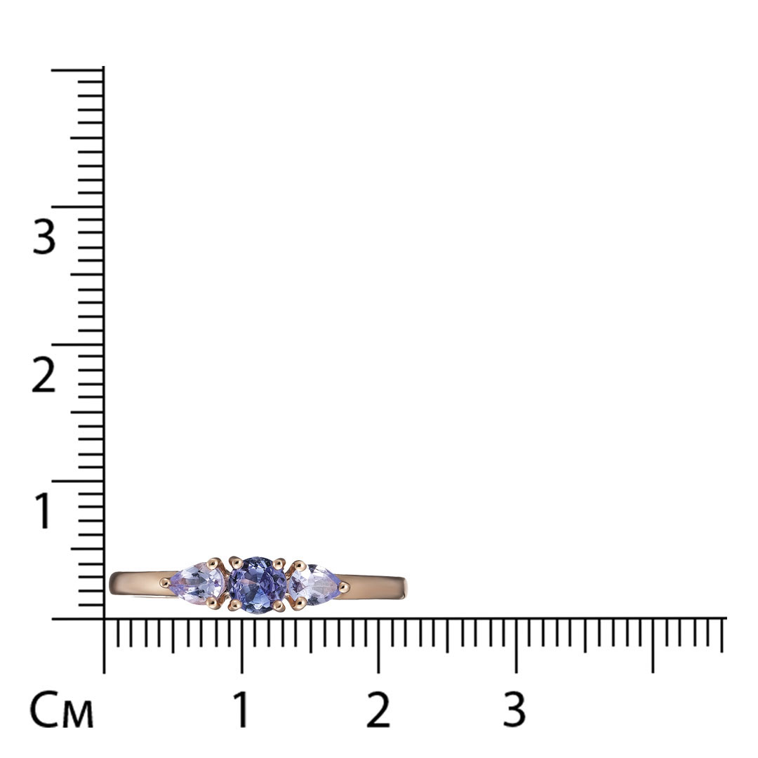 Кольцо из золота с танзанитами