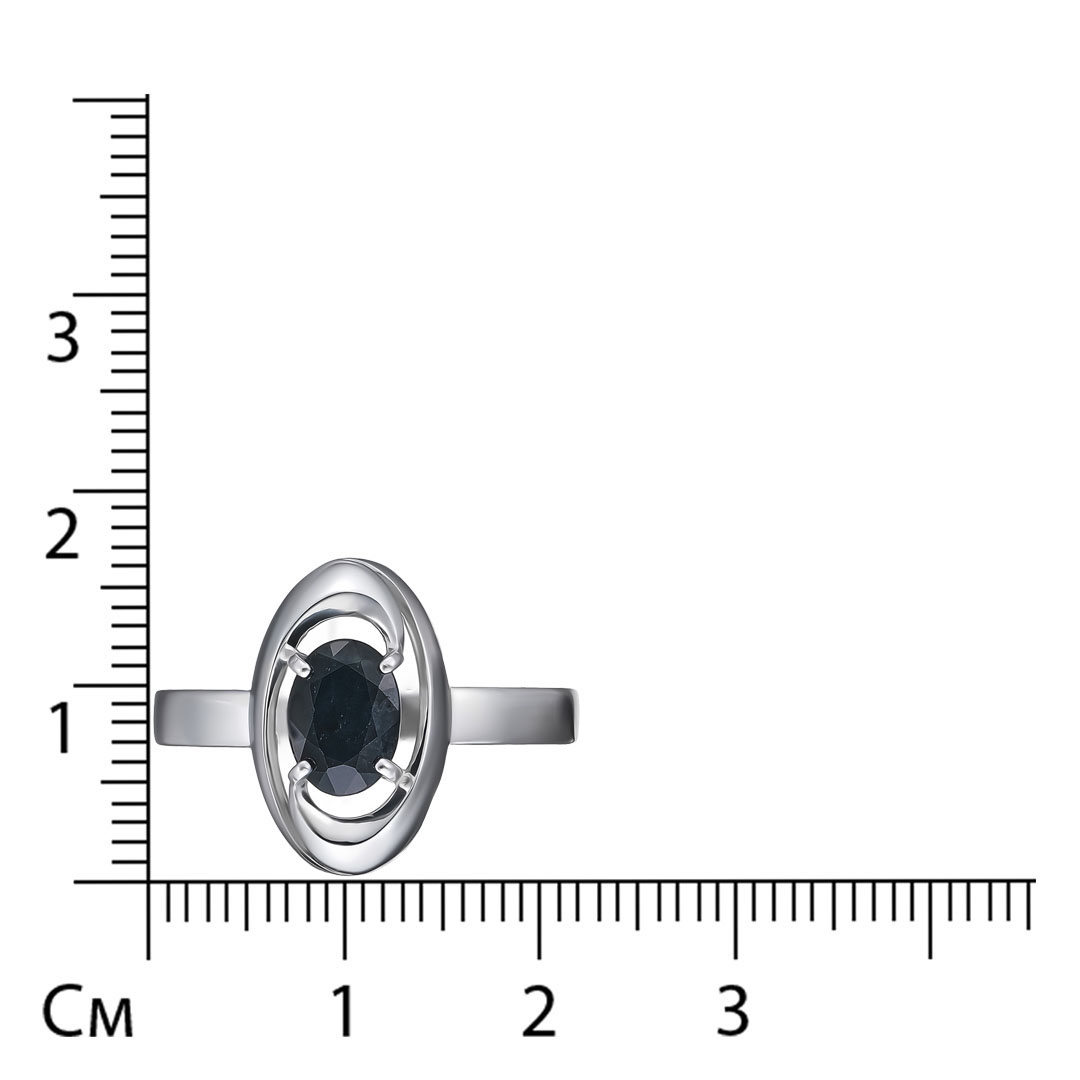 Серебряное кольцо 925 пробы; вставки 1 Сапфир 0,984 U/2