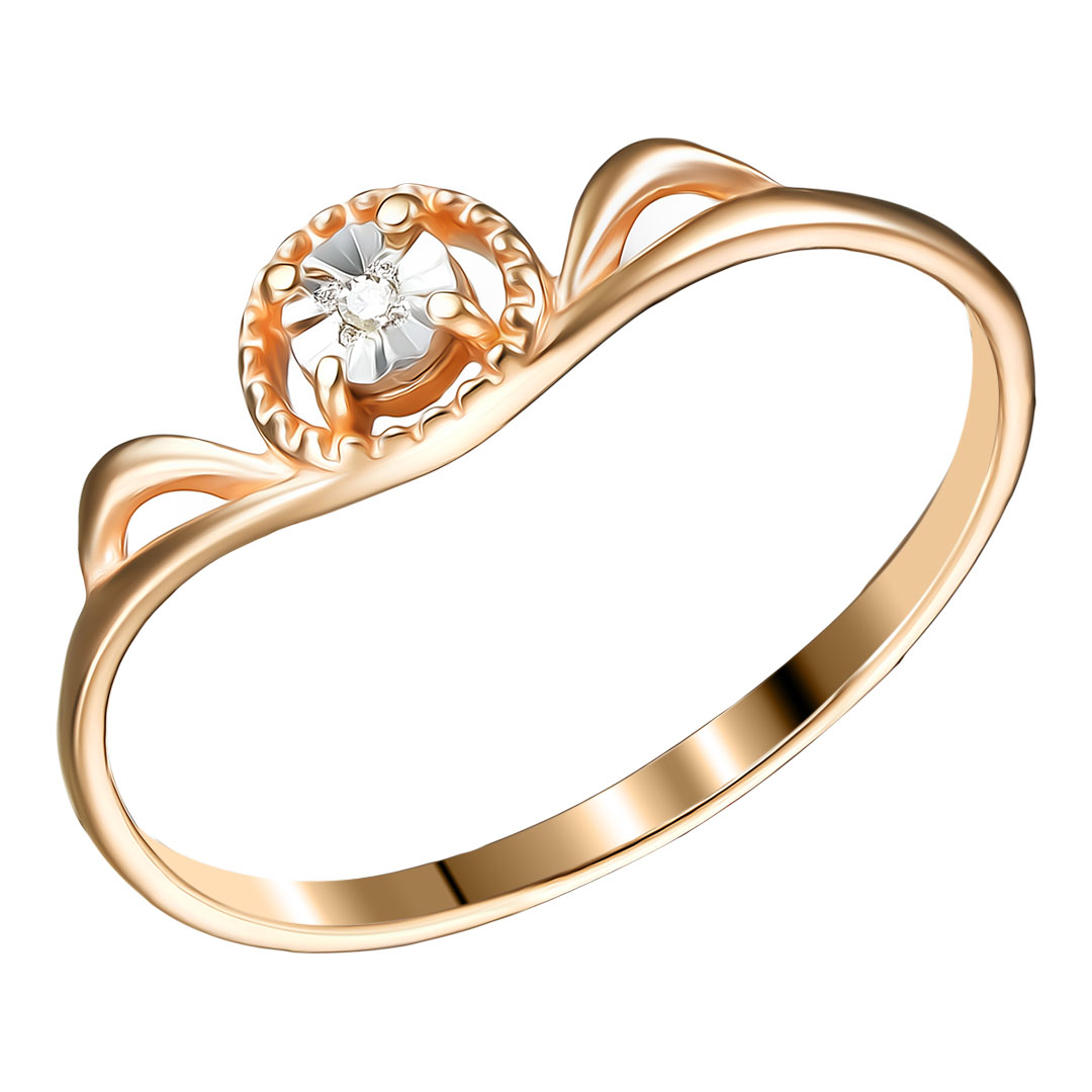 Серебряное кольцо с бриллиантом