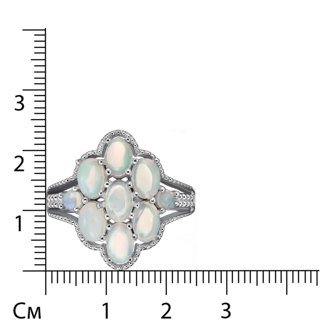 Серебряное кольцо 925 пробы; вставки 9 Опал 2,3 ct;