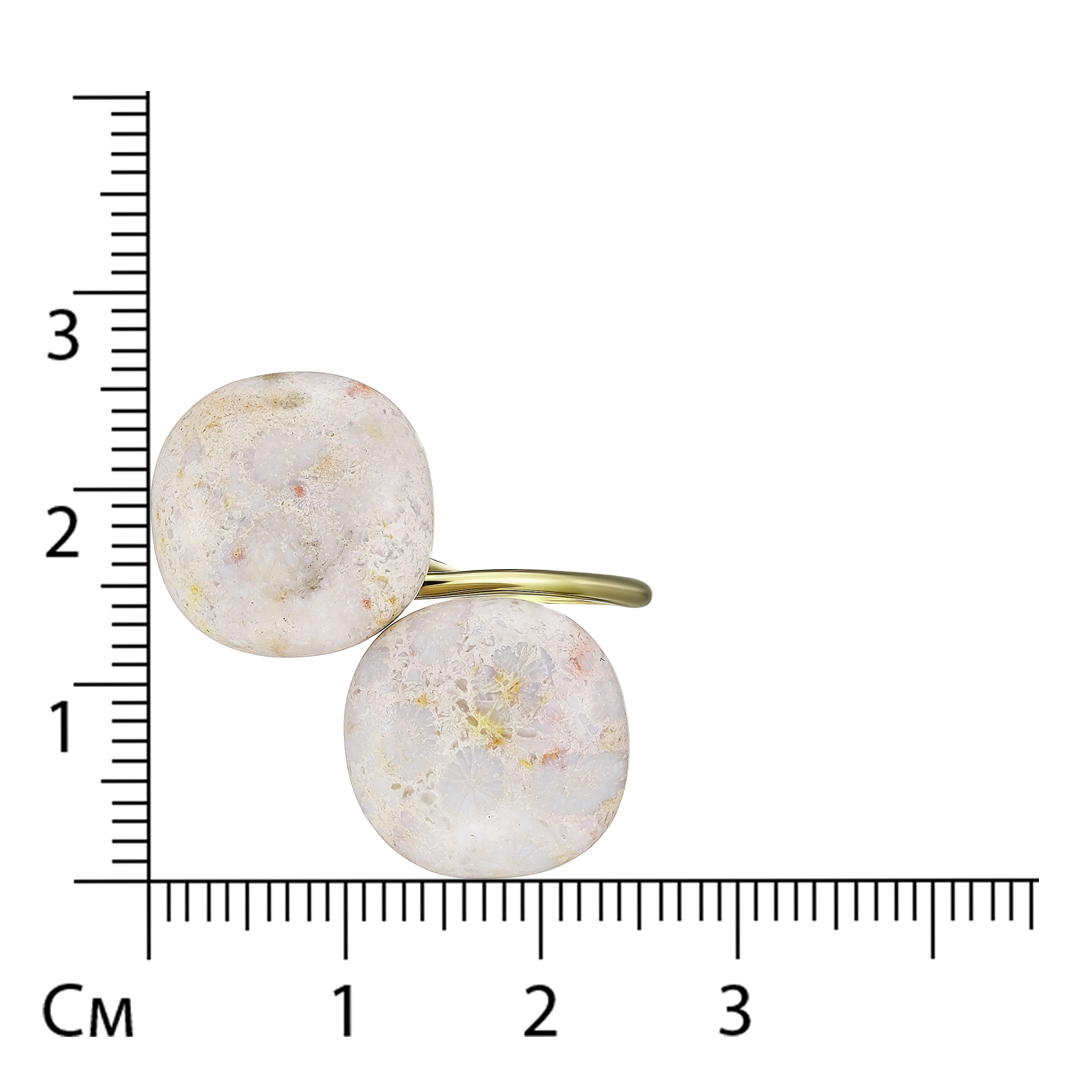 Серебряное кольцо 925 пробы; вставки 2 Коралл;