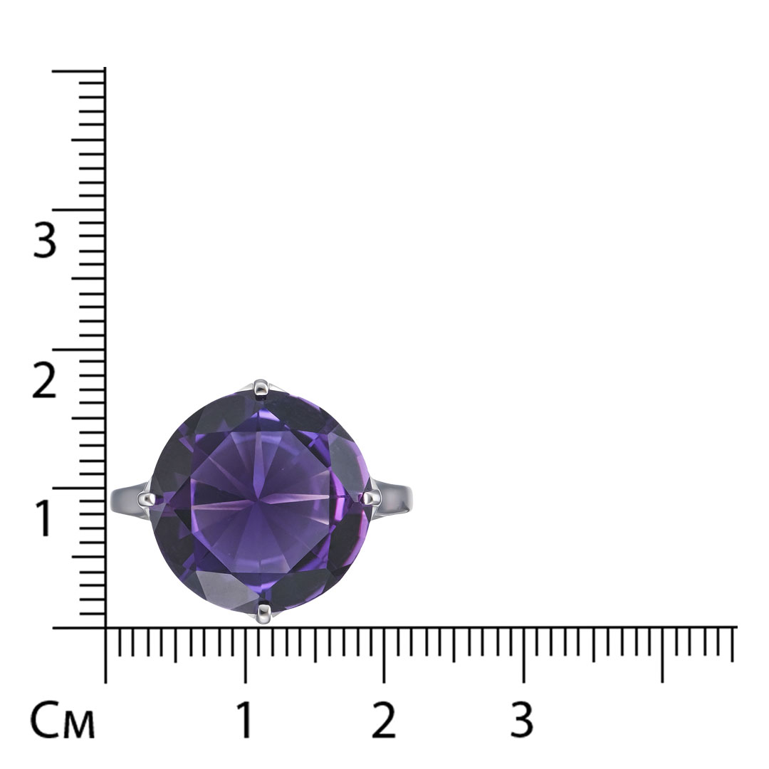 Серебряное кольцо 925 пробы; вставки 1 Аметист;