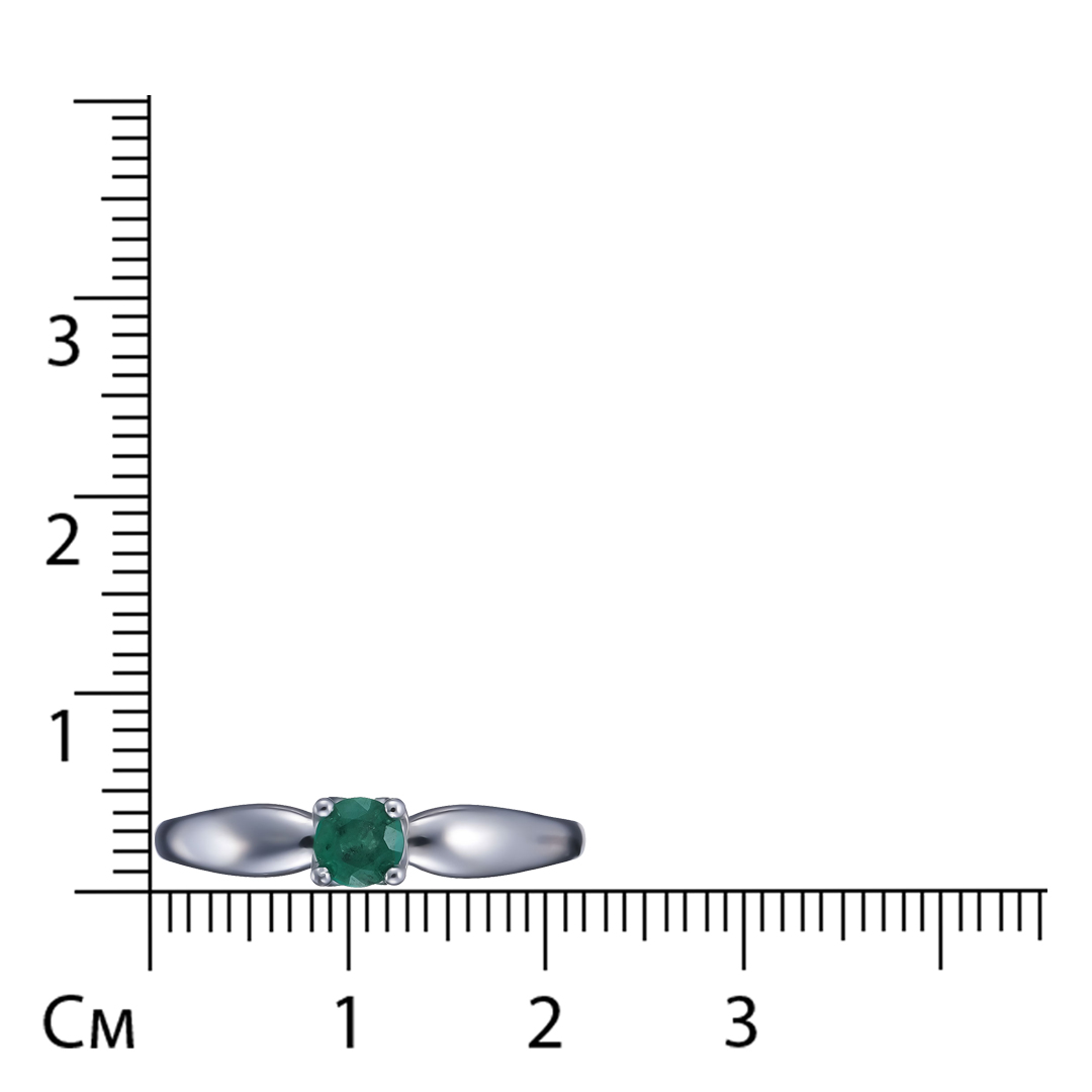 Серебряное кольцо 925 пробы; вставки 1 Изумруд 0,218 F/3;