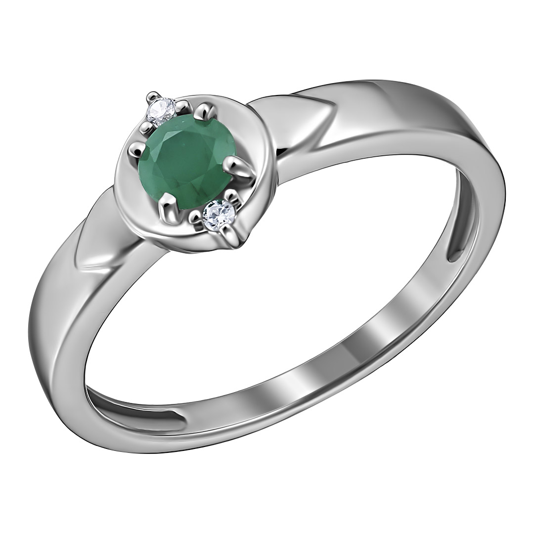 Серебряное кольцо с изумрудом