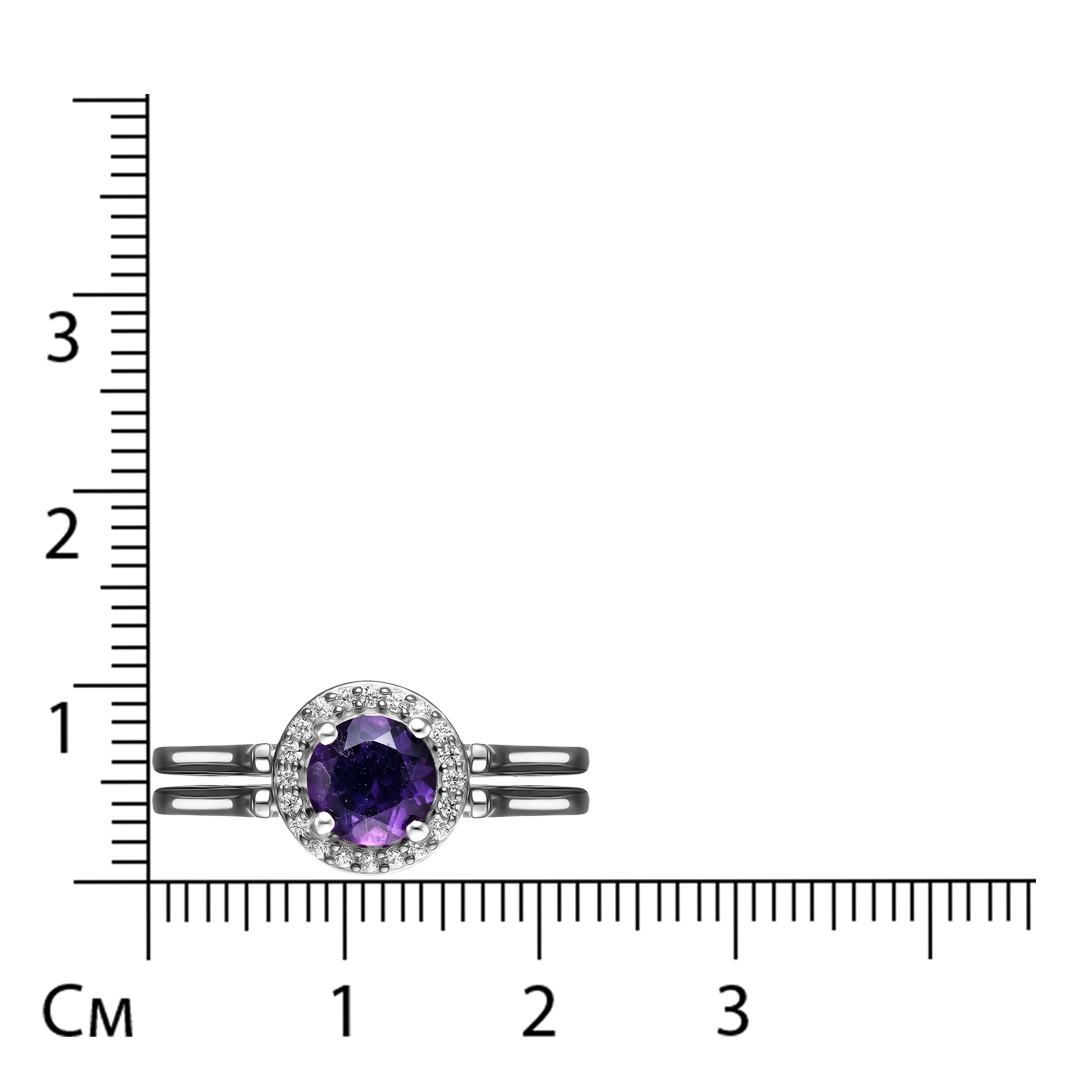 Серебряное кольцо-трансформер с сапфиром и аметистом
