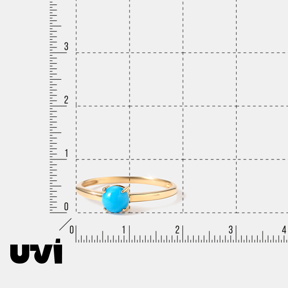 Кольцо из желтого золота с бирюзой