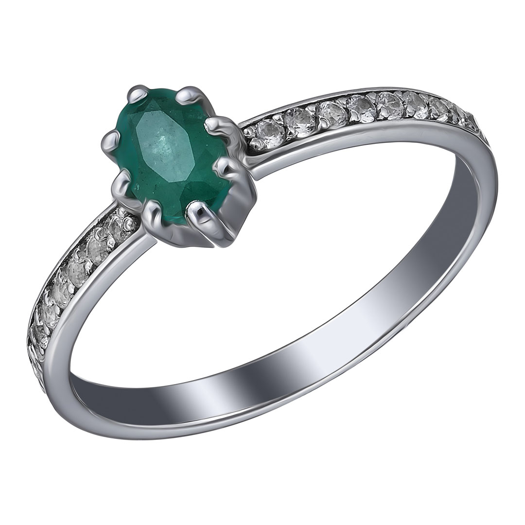 Серебряное кольцо с изумрудом