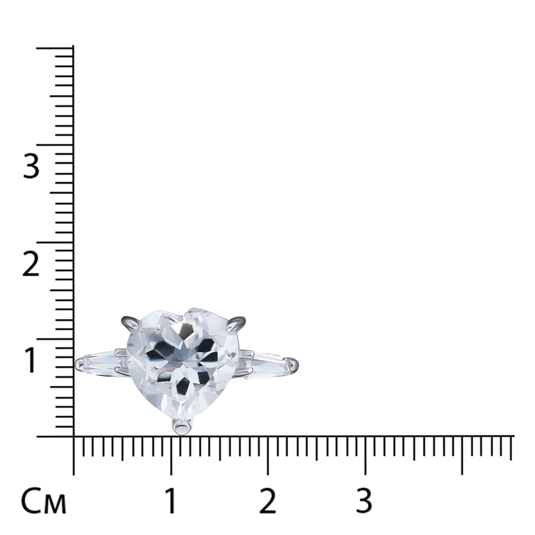 Серебряное кольцо с горным хрусталем "Сердце"