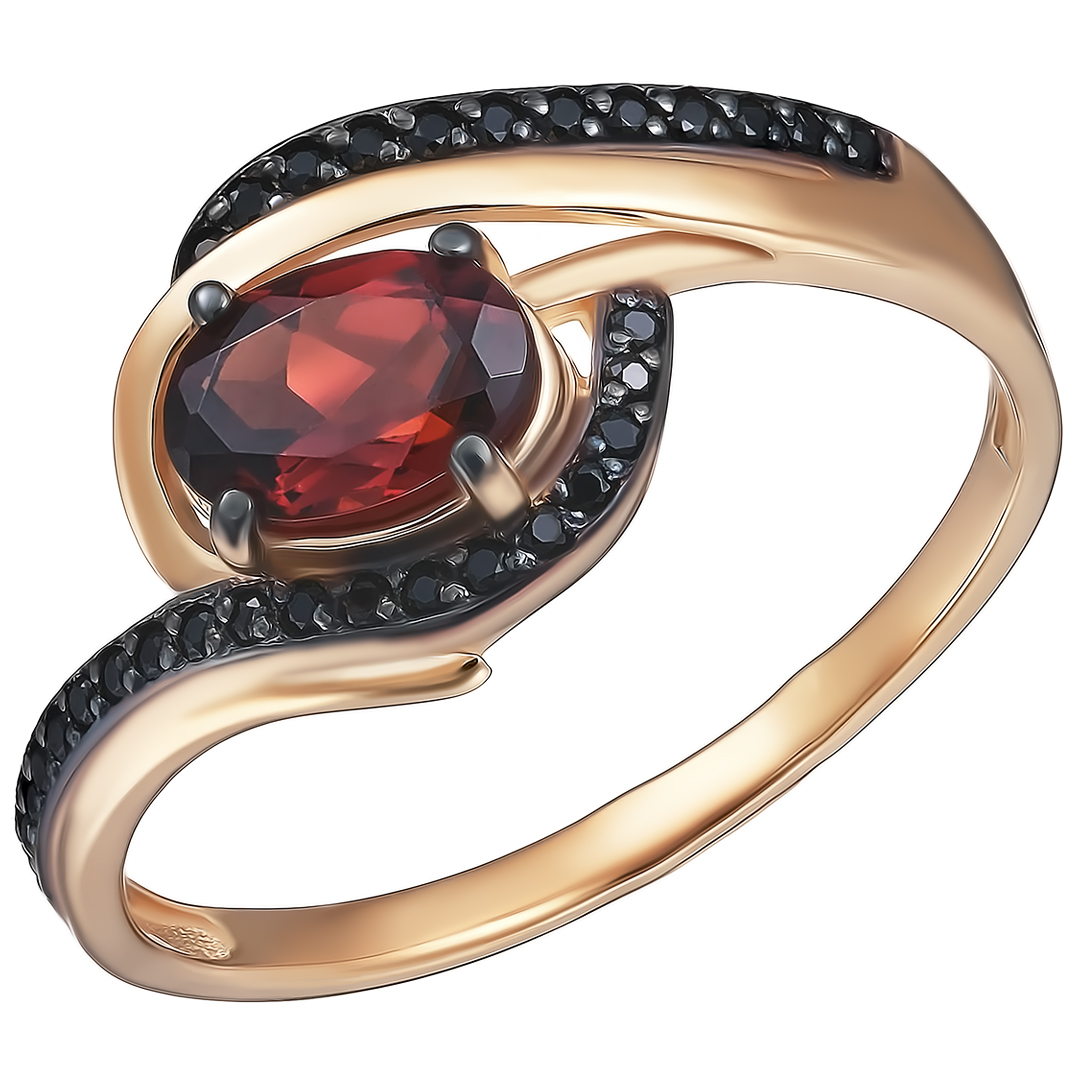 Серебряное кольцо с гранатом