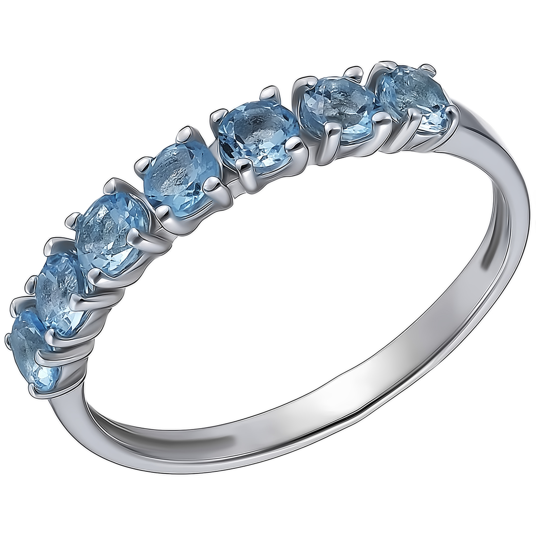 Серебряное кольцо 925 пробы; вставки 7 Топаз swiss;