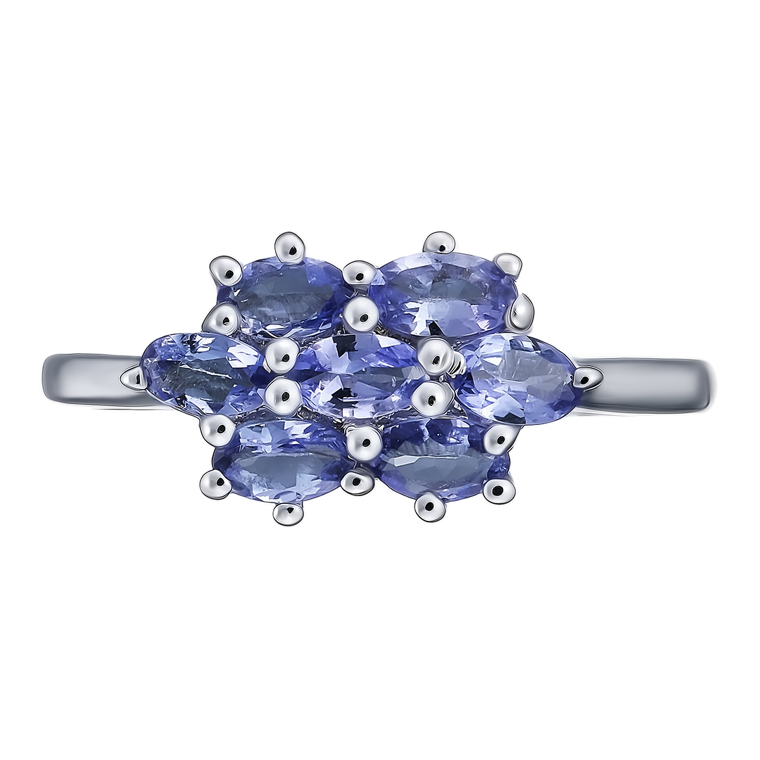 Серебряное кольцо с танзанитами