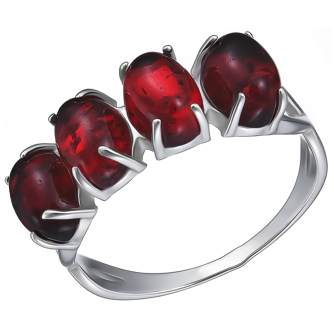 Серебряное кольцо с янтарем