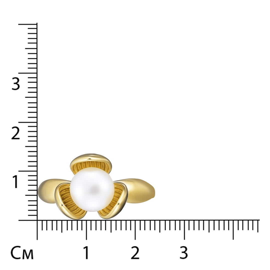 Серебряное кольцо с жемчугом "Цветок"