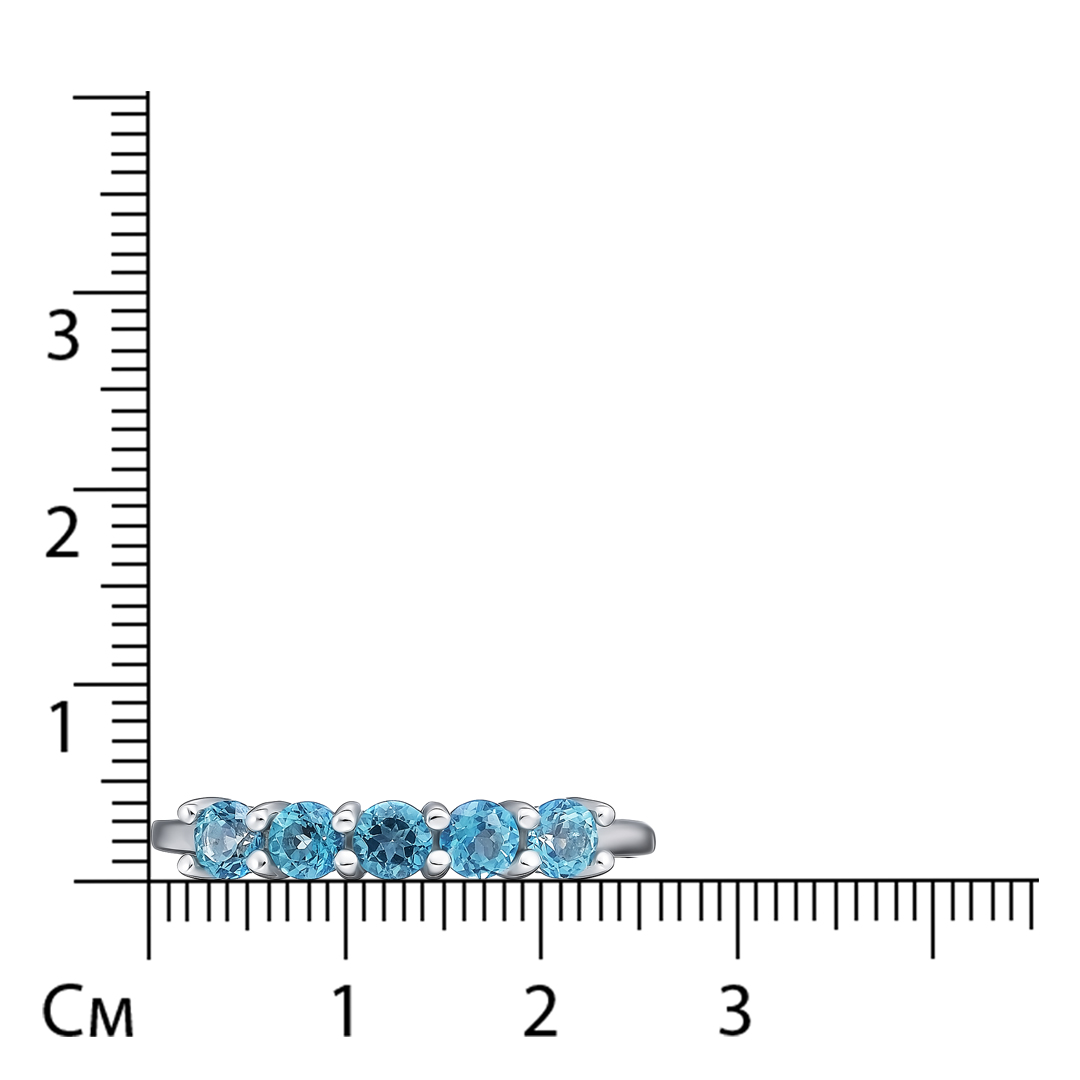 Кольцо из белого золота с топазами