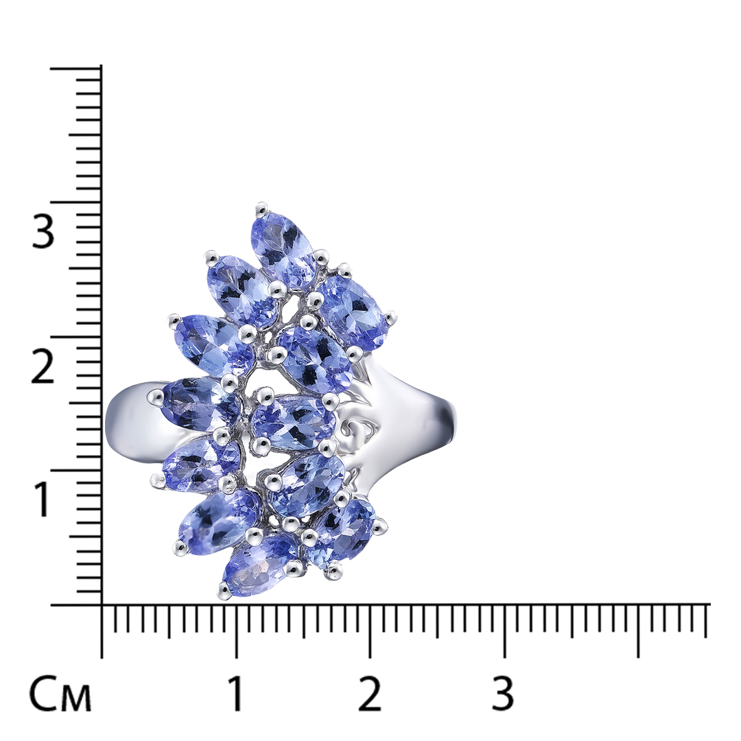 Серебряное кольцо с танзанитами
