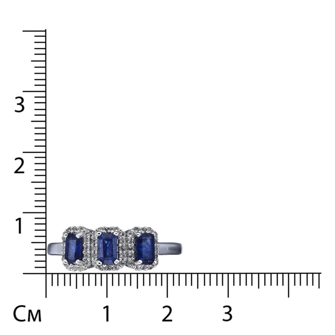 Серебряное кольцо с сапфирами