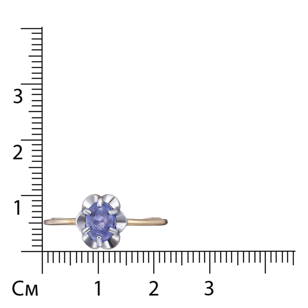 Серебряное кольцо с танзанитом "Цветок"