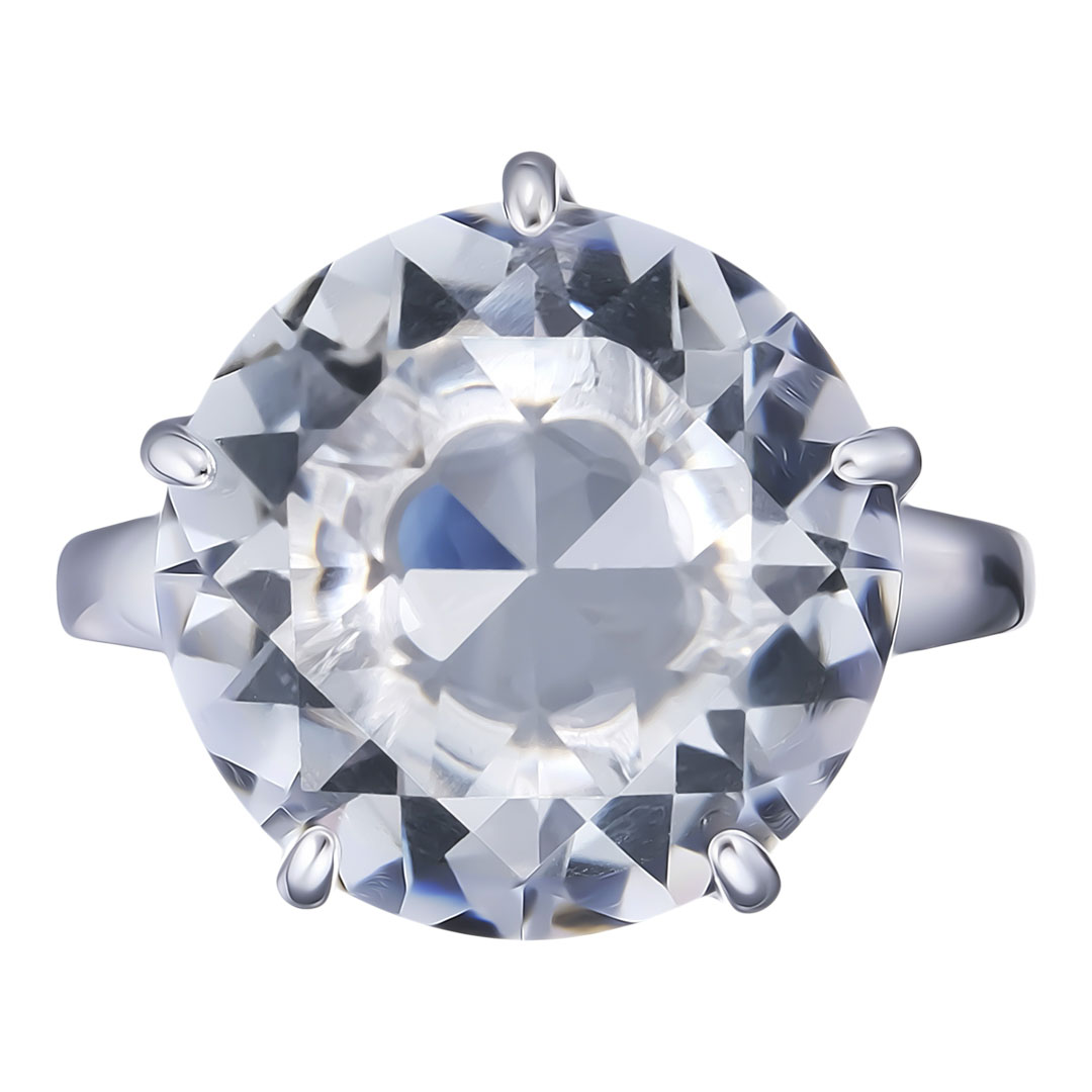 Серебряное кольцо 925 пробы; вставки 1 Горный хрусталь;