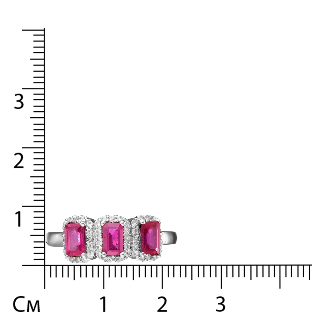 Серебряное кольцо с рубинами