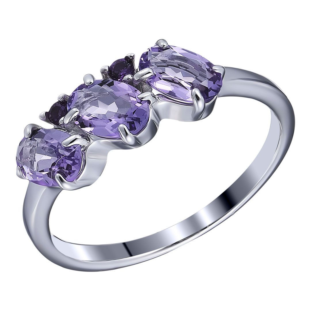 Серебряное кольцо с аметистами