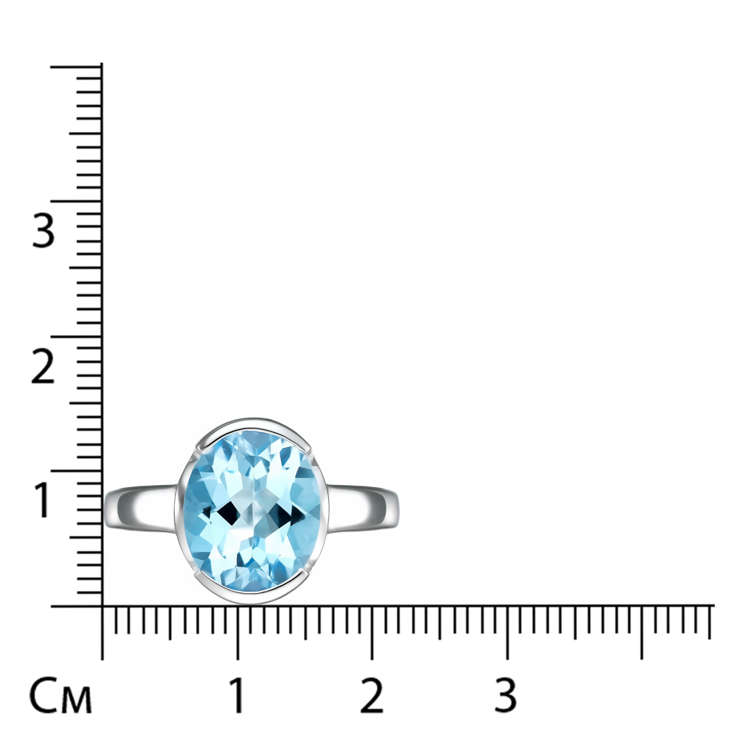 Серебряное кольцо с голубым топазом