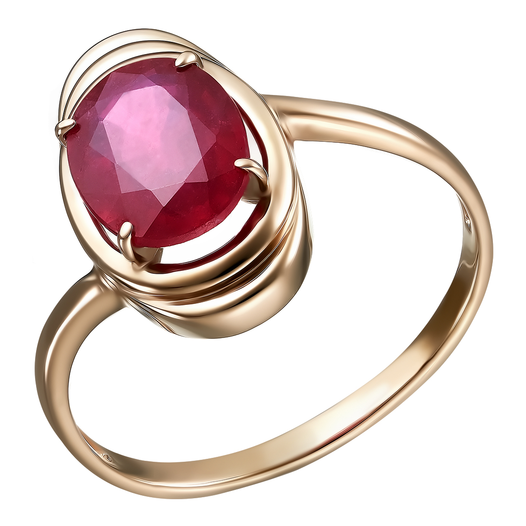 Серебряное кольцо 925 пробы; вставки 1 Рубин 2,7 F/2;