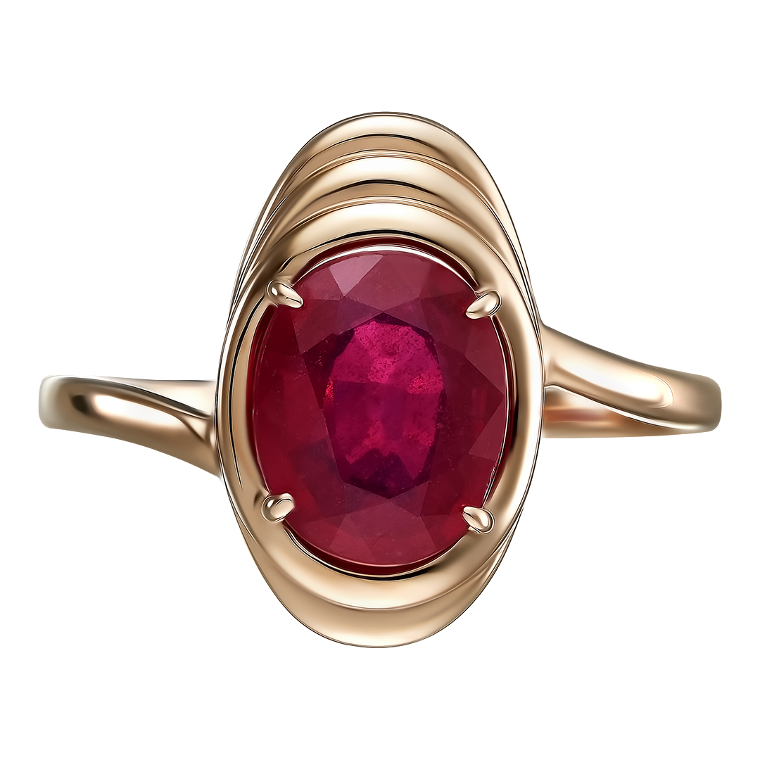 Серебряное кольцо 925 пробы; вставки 1 Рубин 2,7 F/2;