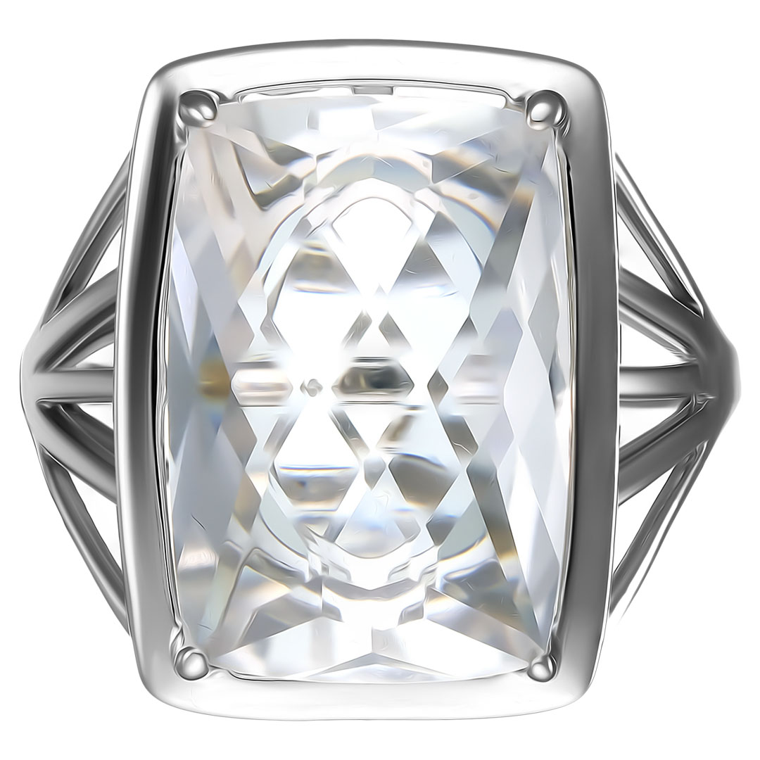 Серебряное кольцо 925 пробы; вставки 1 Горный хрусталь;