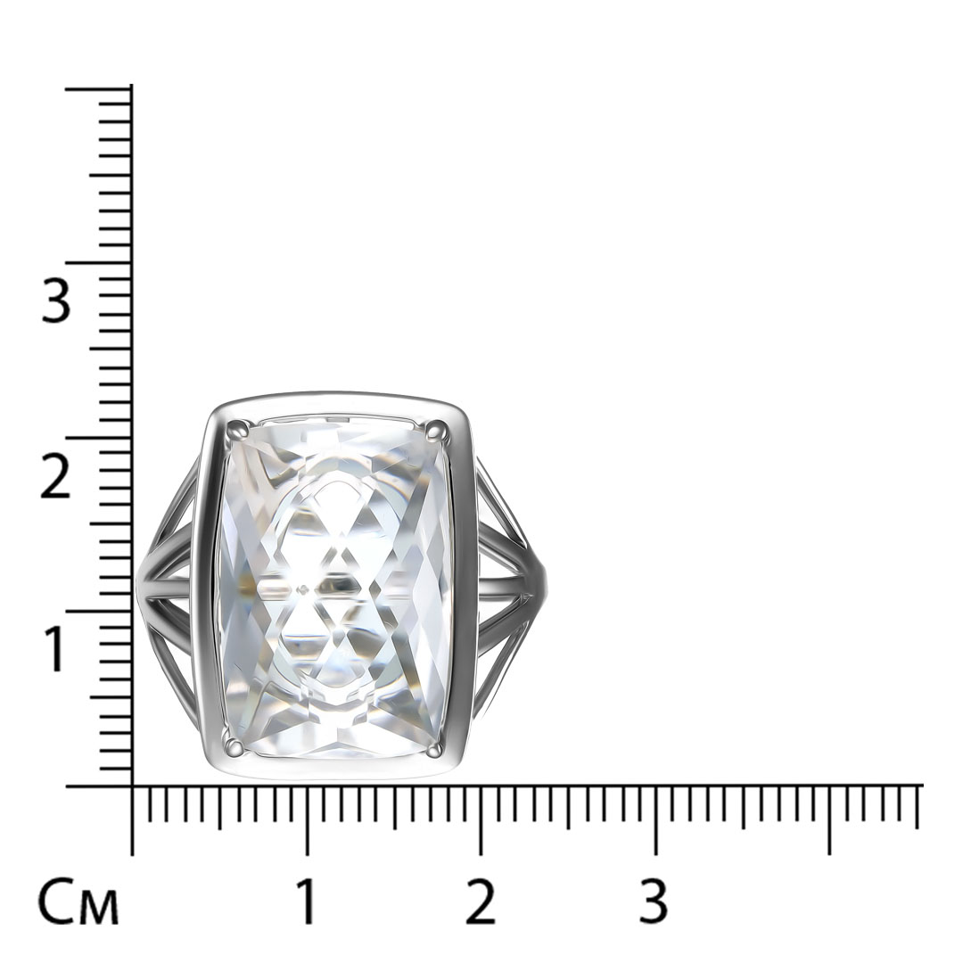 Серебряное кольцо 925 пробы; вставки 1 Горный хрусталь;