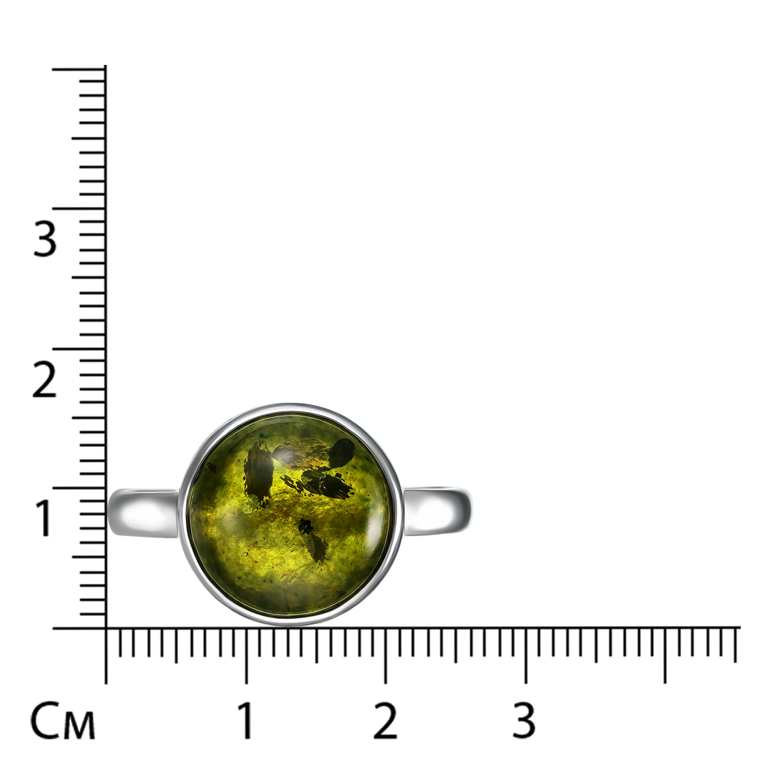 Серебряное кольцо с янтарем