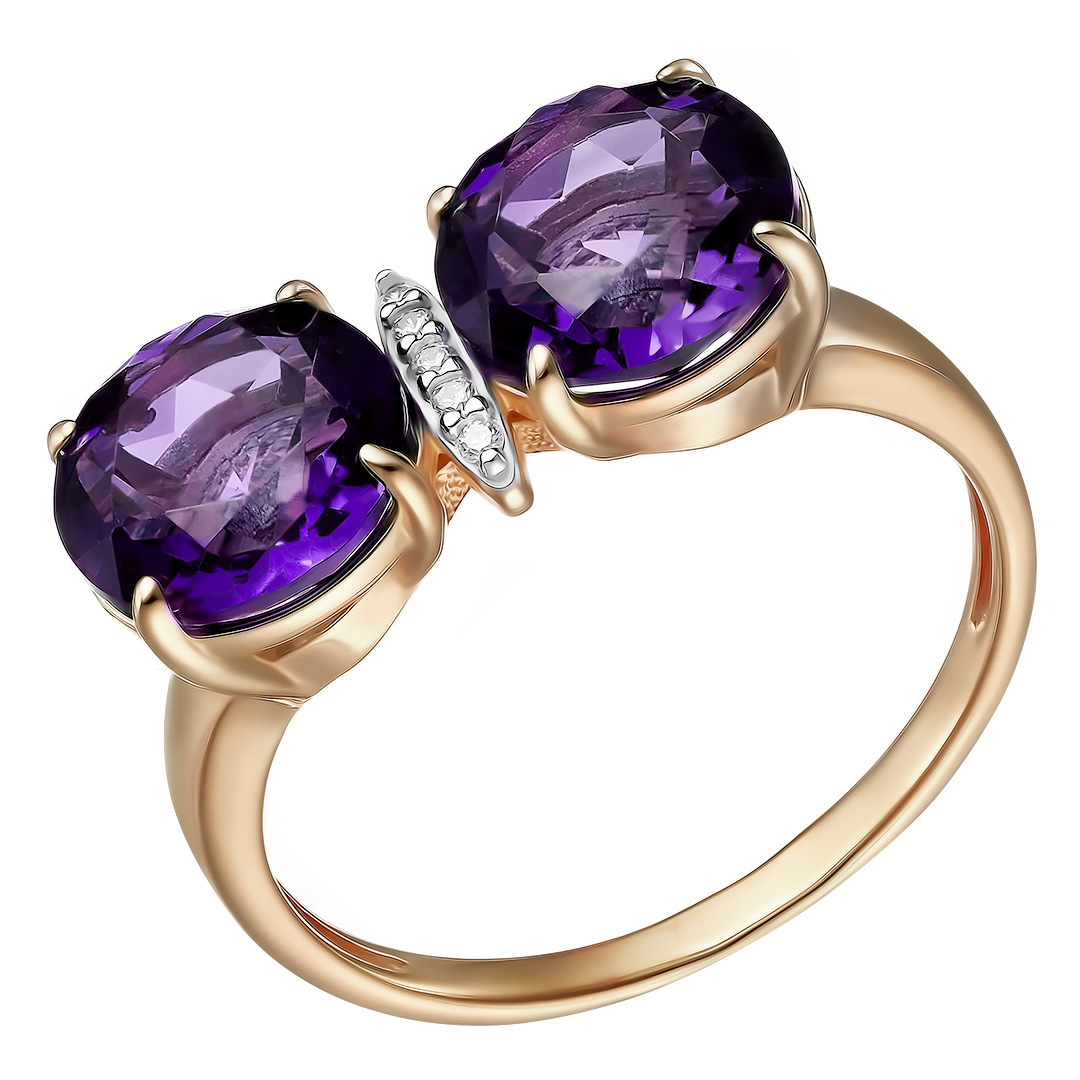 Серебряное кольцо с аметистами