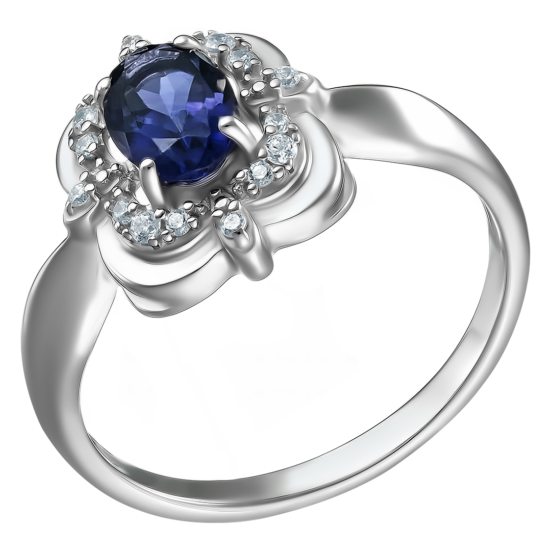 Серебряное кольцо с иолитом