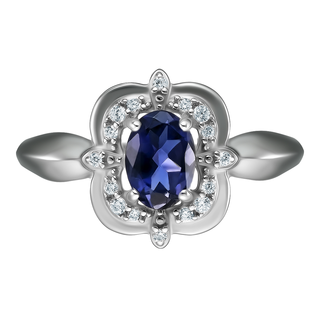 Серебряное кольцо с иолитом