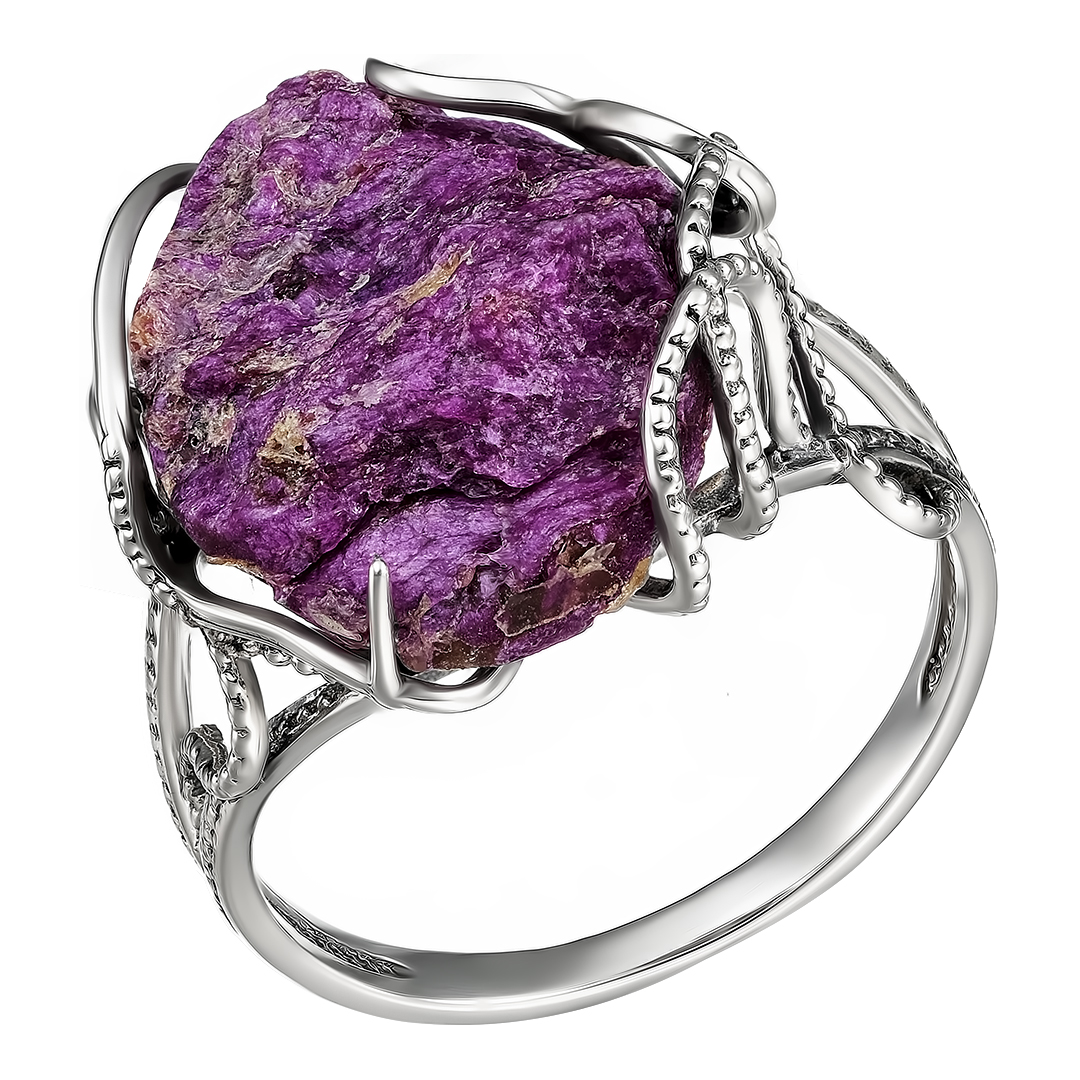 Серебряное кольцо со стихтитом