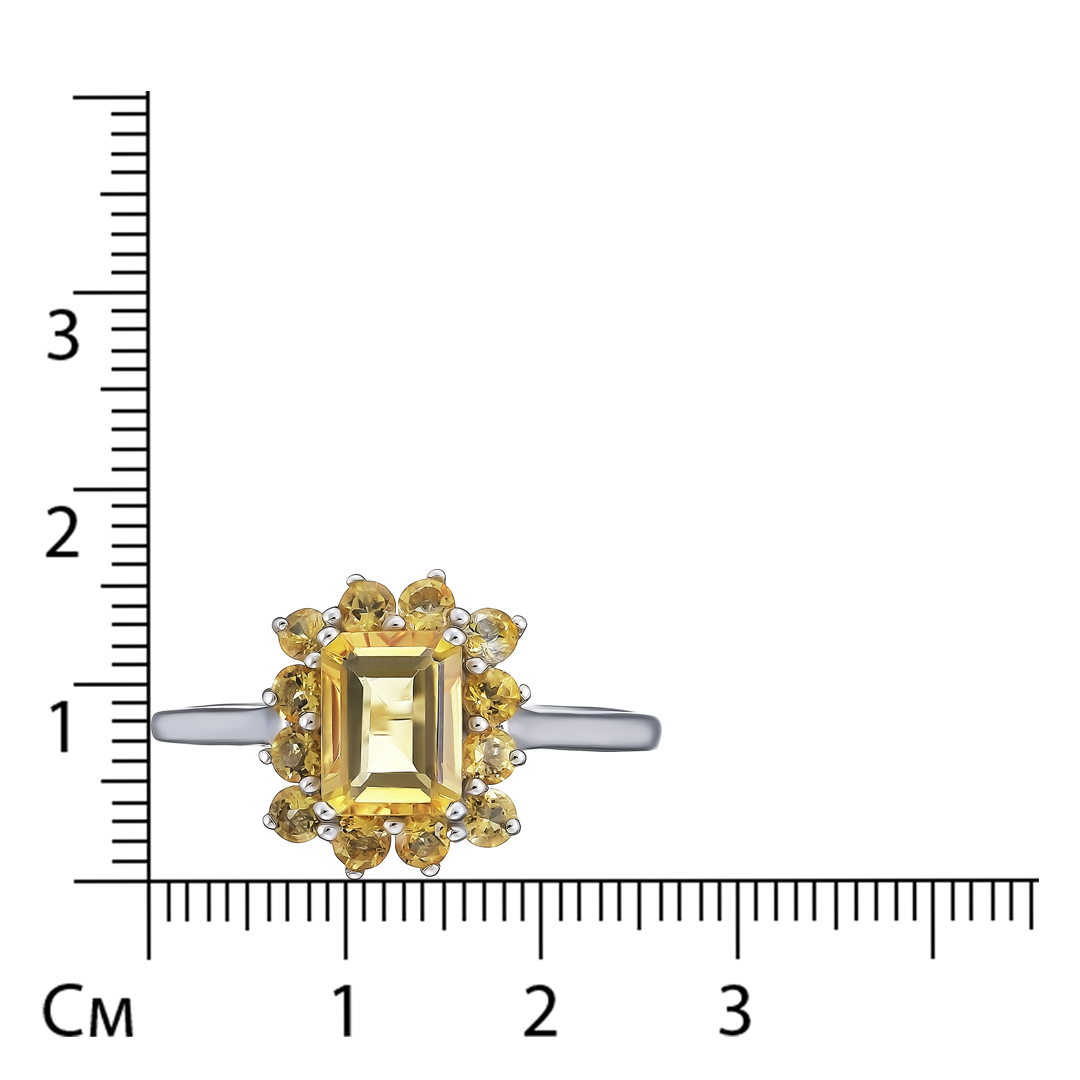 Серебряное кольцо с цитринами