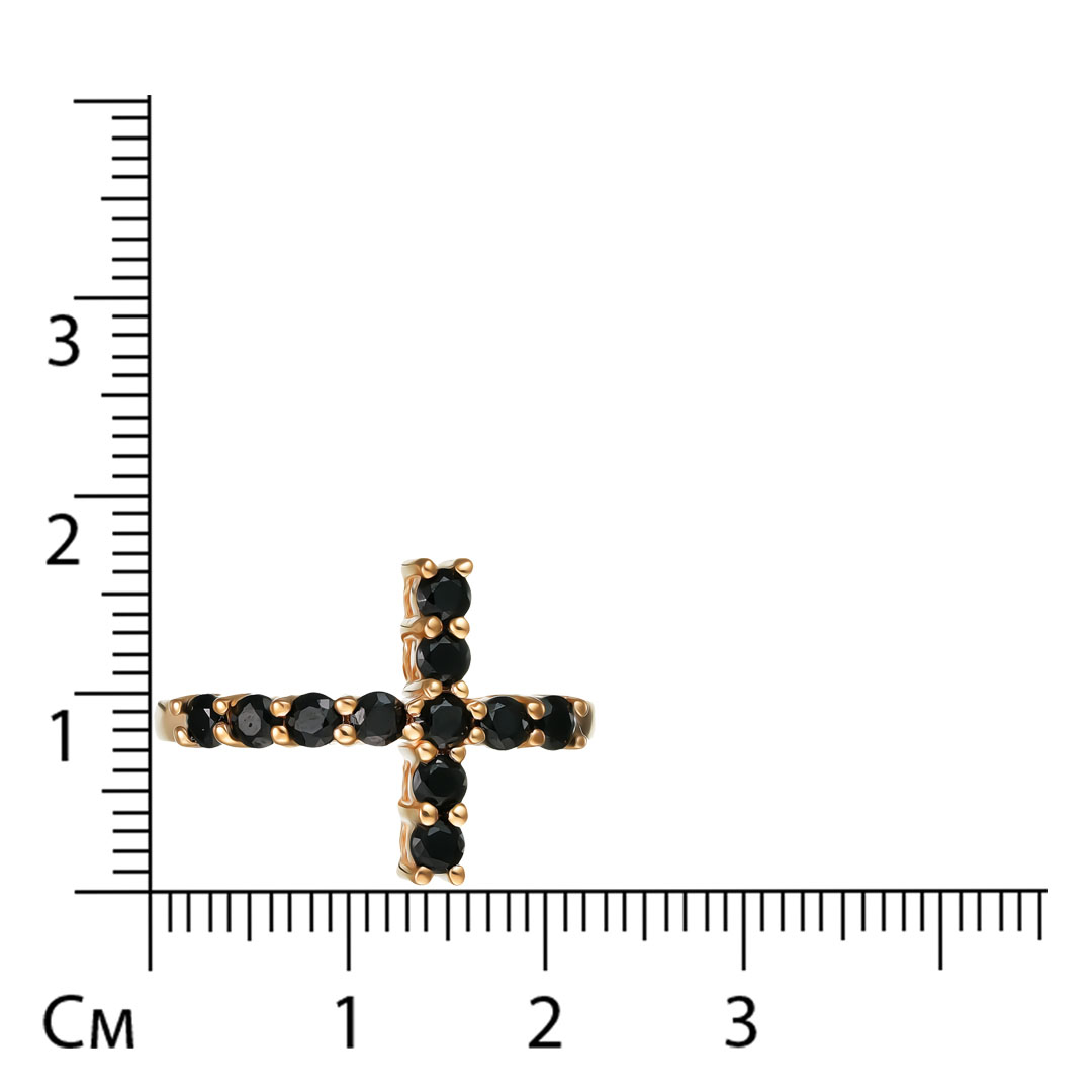 Серебряное кольцо со шпинелью "Крест"