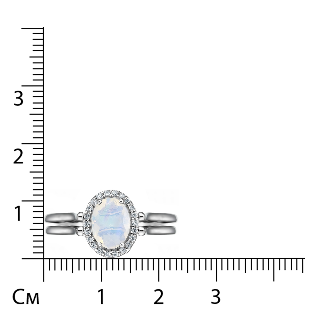 Серебряное кольцо-трансформер с опалом и лунным камнем