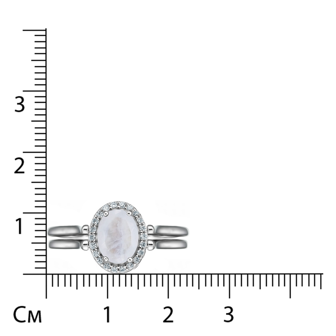 Серебряное кольцо-трансформер с танзанитом и лунным камнем