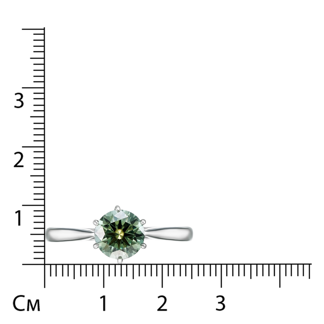 Серебряное кольцо с зеленым муассанитом