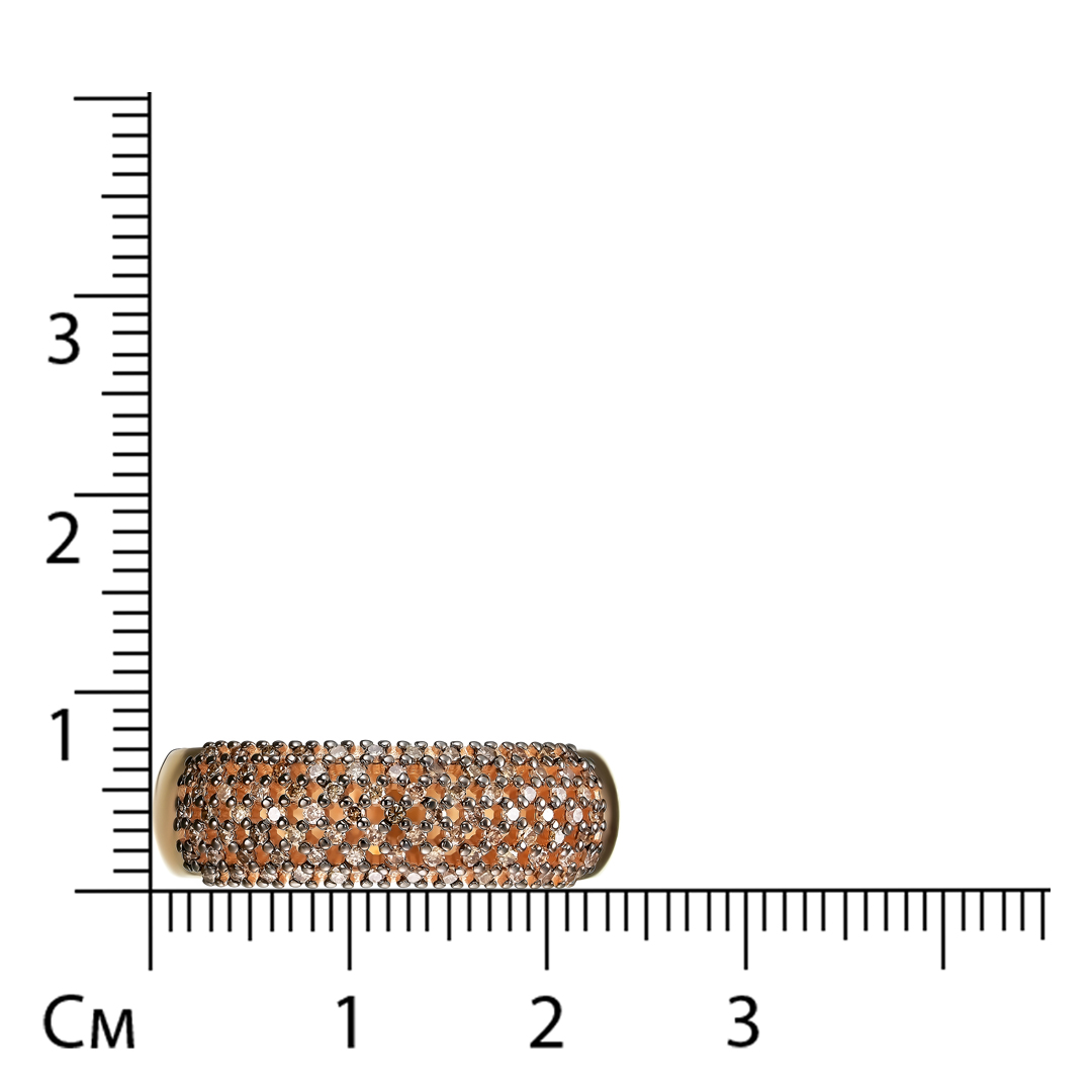 Кольцо из красного золота с коньячными бриллиантами