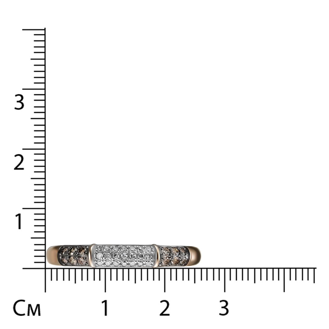 Кольцо из красного золота с коньячными бриллиантами