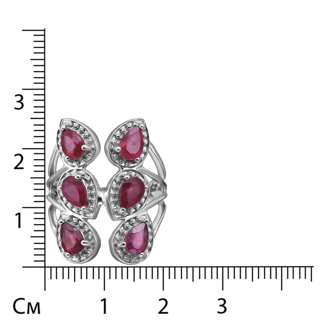 Серебряное кольцо с рубинами