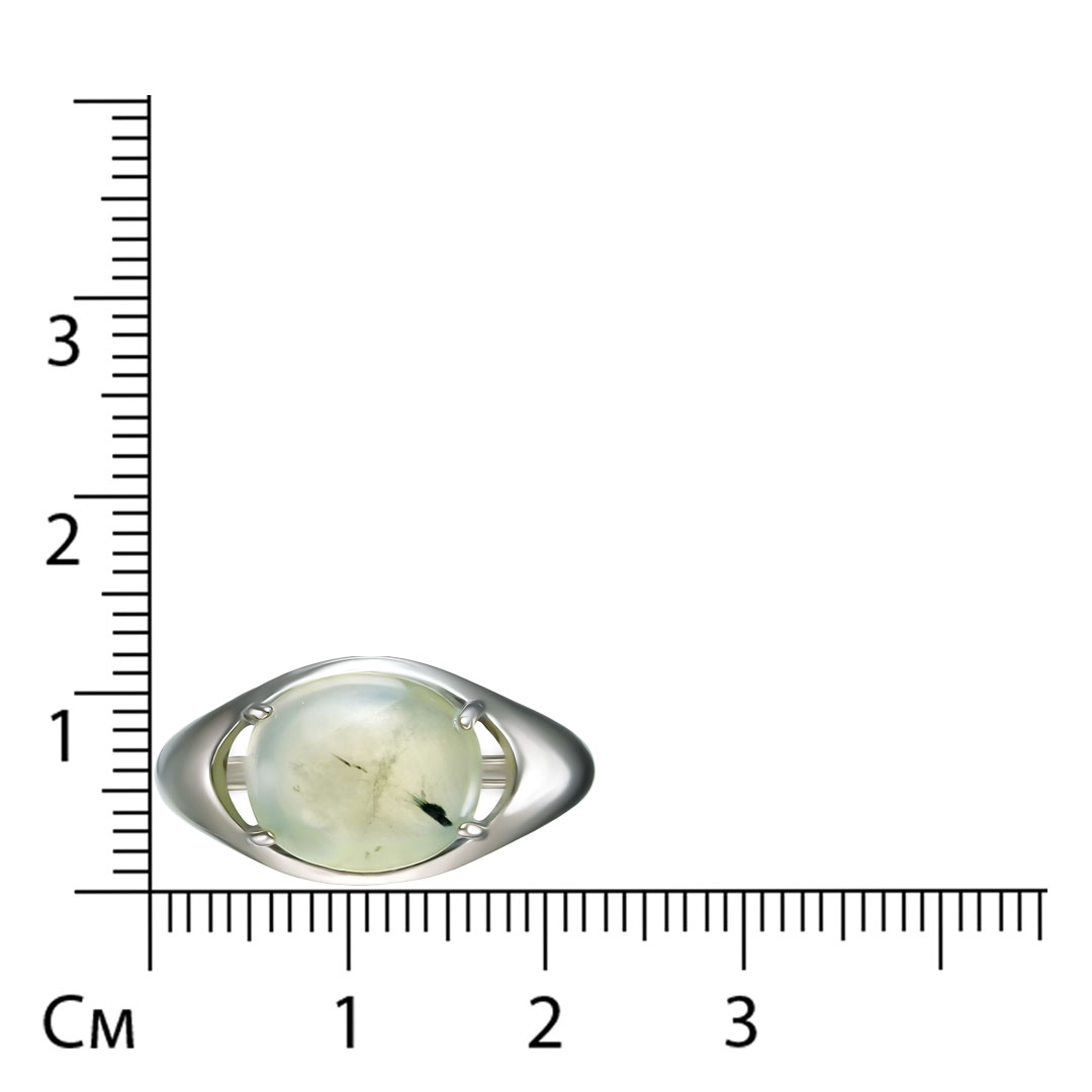Серебряное кольцо с пренитом