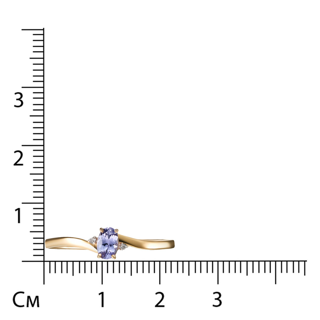 Кольцо из золота с танзанитом
