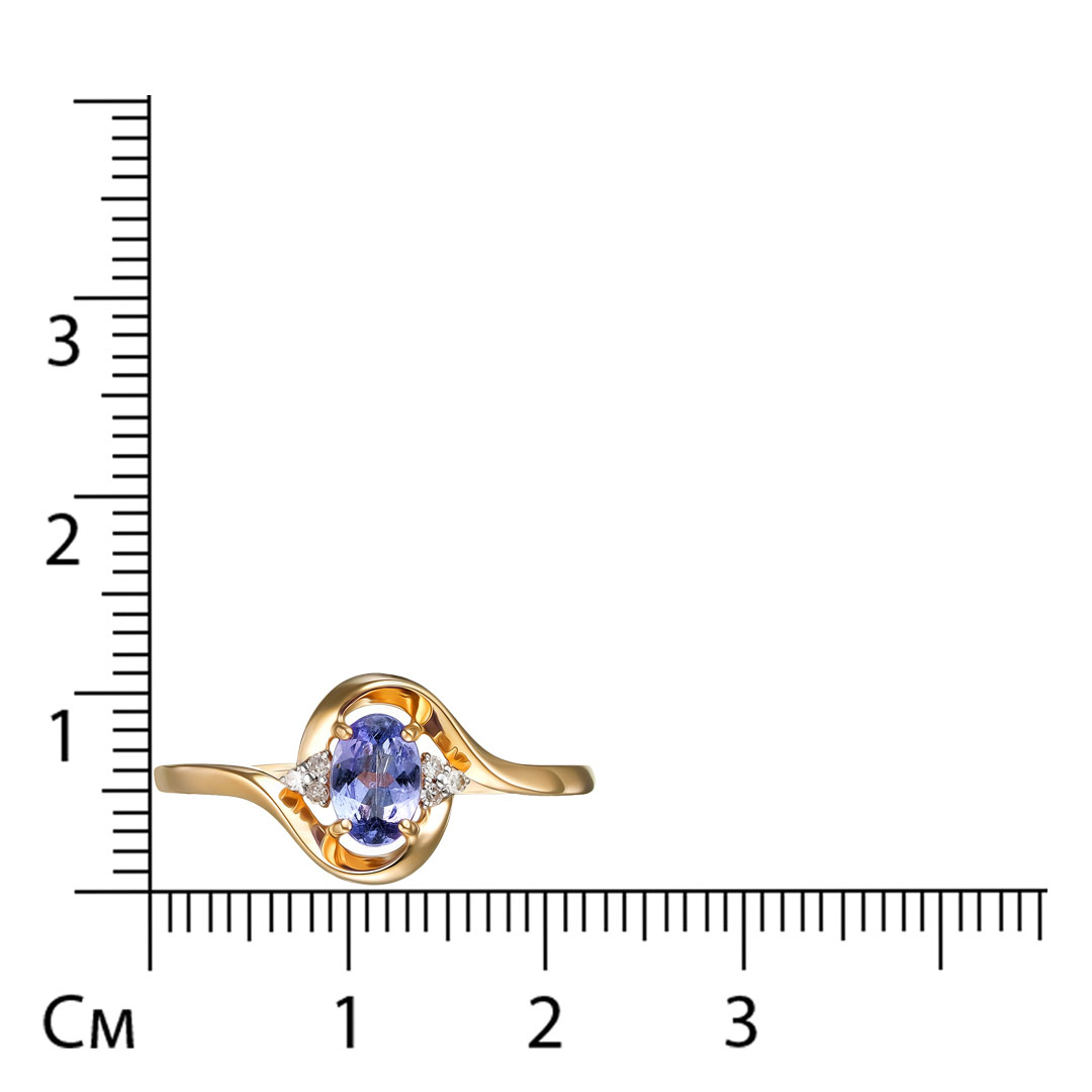 Кольцо из золота с танзанитом