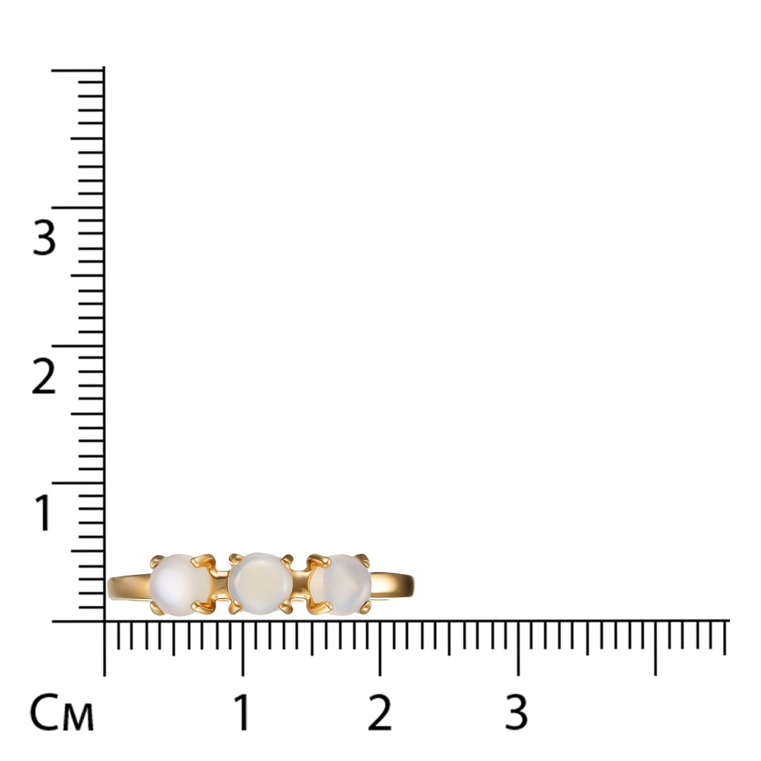 Золотое кольцо 585 пробы; вставки 3 Лунный камень белый;
