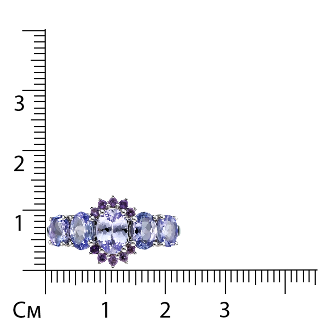 Серебряное кольцо с танзанитами